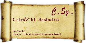 Cziráki Szabolcs névjegykártya