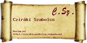 Cziráki Szabolcs névjegykártya