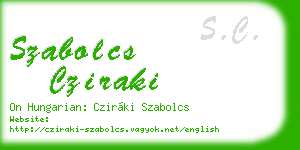szabolcs cziraki business card