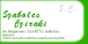 szabolcs cziraki business card